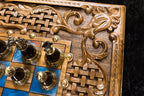 Ornament Epoxy chess and backgammon set - corner detail of the board
