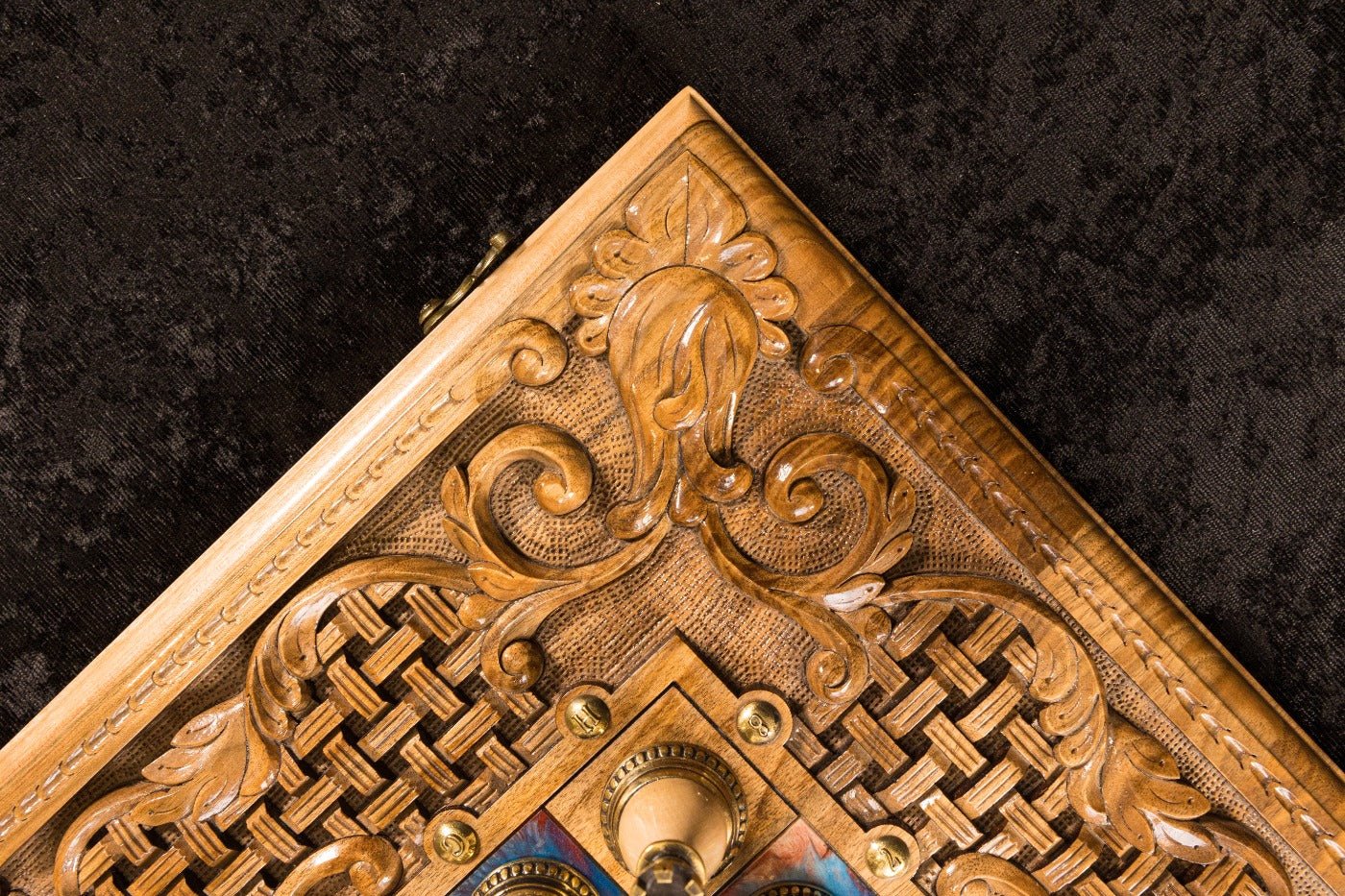 Luxury Wooden Chess Set & Backgammon With Ornament & Epoxy 60 cm | 23.6" - Unumperfectus
