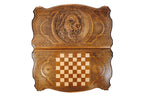 Majestic Lion backgammon board - open board ready for play