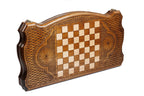 Majestic Lion backgammon board in wood by Hrachya Ohanyan