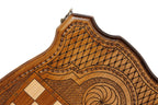 Majestic Lion backgammon board - corner detail of the board