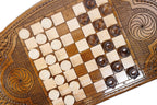 Majestic Lion backgammon board - close-up of the playing surface