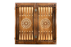 Eagle Classic backgammon board - close-up of the carved design