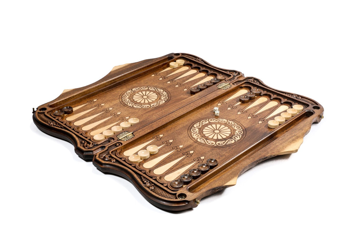 Interior view of the open board highlighting the mirror-polished professional playing surface.