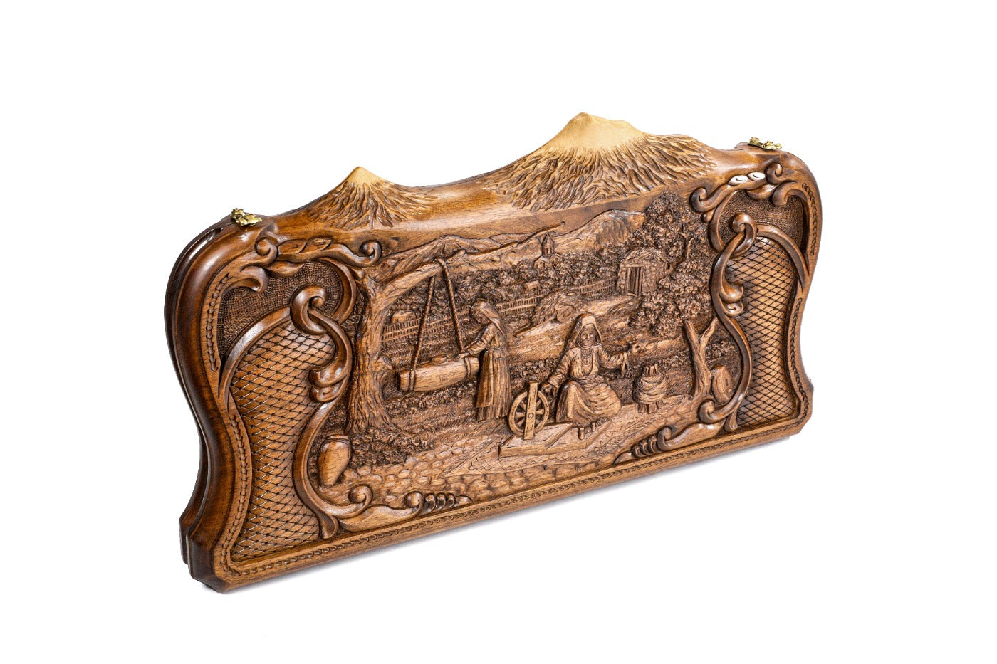 Backgammon Board - Rural Scene Inlay with Mount Ararat - Unumperfectus