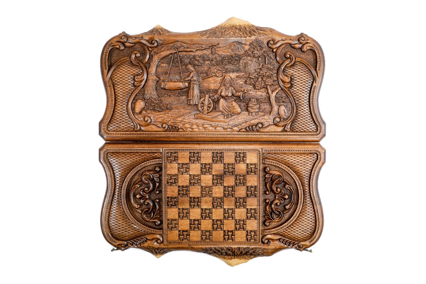 Backgammon Board - Rural Scene Inlay with Mount Ararat - Unumperfectus