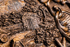 Rural Scene Inlay Mount Ararat backgammon board - detail of the wood grain and finish