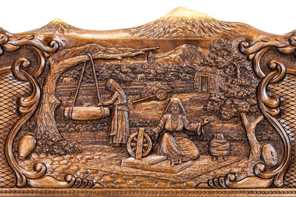 Backgammon Board - Rural Scene Inlay with Mount Ararat - Unumperfectus