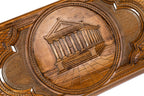 Luxury Armenian backgammon board inspired by Garni and Geghard architecture