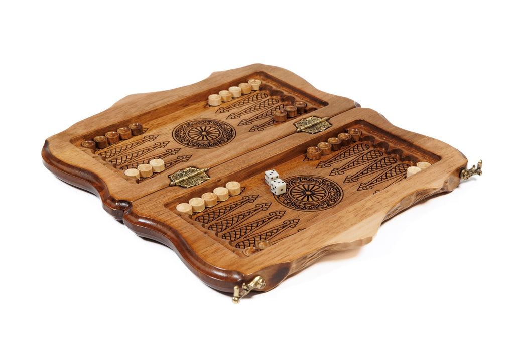Premium handcrafted backgammon board global map epoxy design with Ararat silhouette