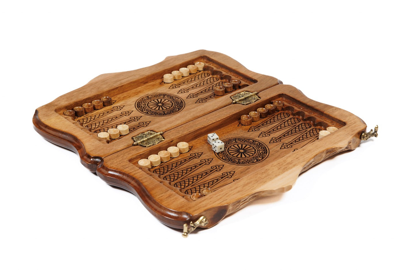 Premium handcrafted backgammon board global map epoxy design with Ararat silhouette