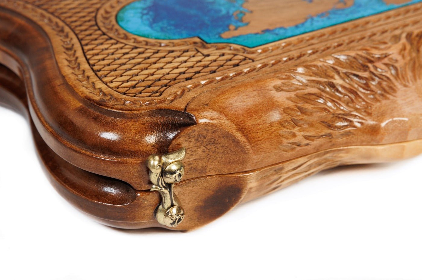 Backgammon Board - World Map Epoxy With Mount Ararat - Unumperfectus