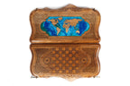 World Map Epoxy Mount Ararat backgammon board - detail of the wood grain and finish