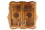 World Map Epoxy Mount Ararat backgammon board - angled view
