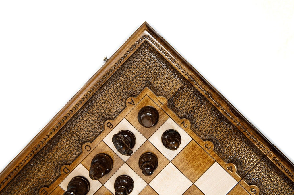 Wooden Carved Chess Set & Backgammon Board  —  23.6" | 60 cm - Unumperfectus