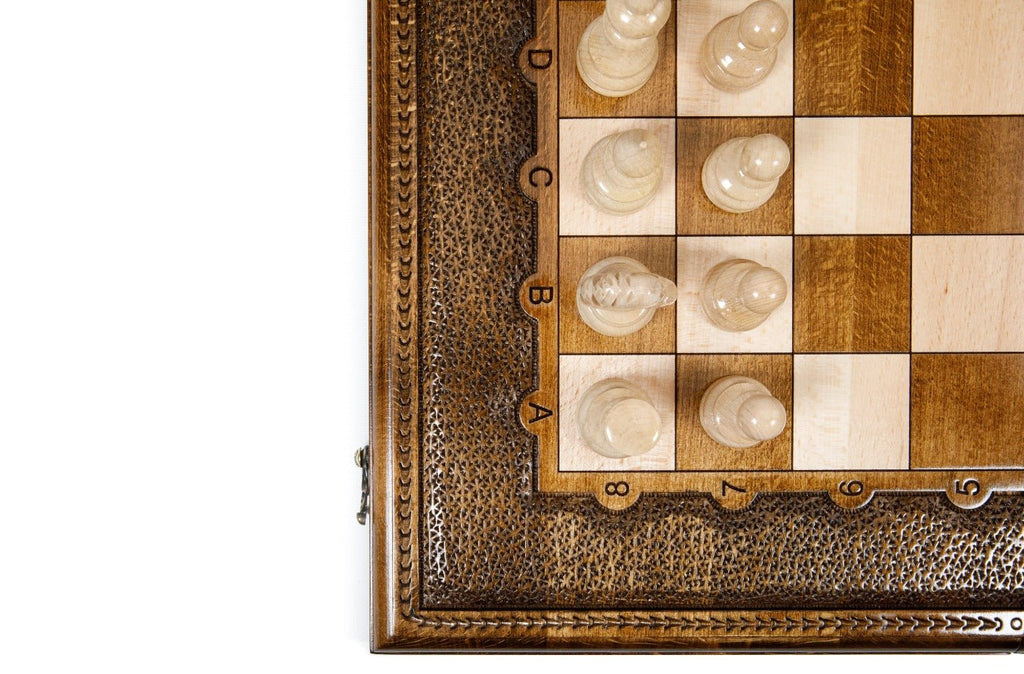 Wooden Carved Chess Set & Backgammon Board  —  23.6" | 60 cm - Unumperfectus