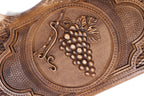 The interior view of the open Hrachya Ohanyan grapes set highlighting the rich wood grain and professional-grade playing surface.