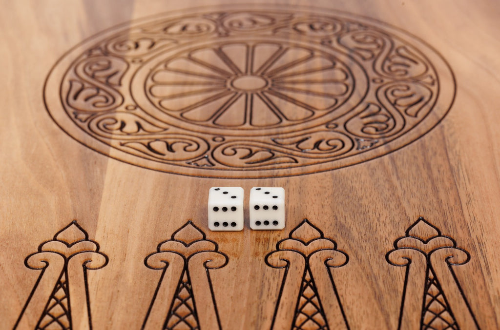 Backgammon Board - Armenian Alphabet Epoxy Resin Design