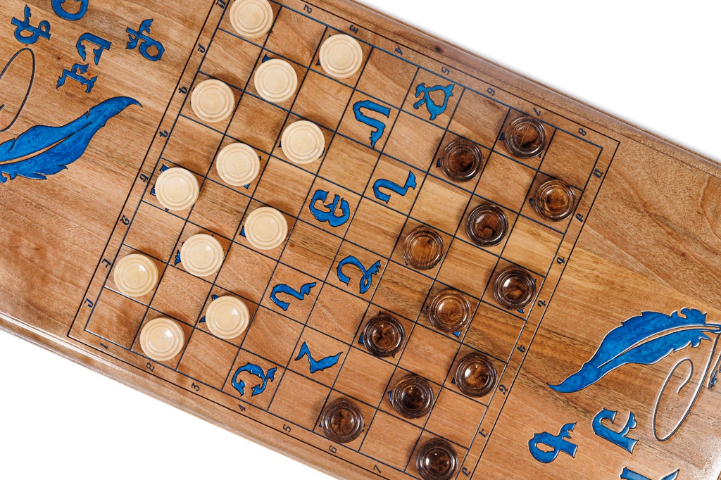 Backgammon Board - Armenian Alphabet Epoxy Resin Design