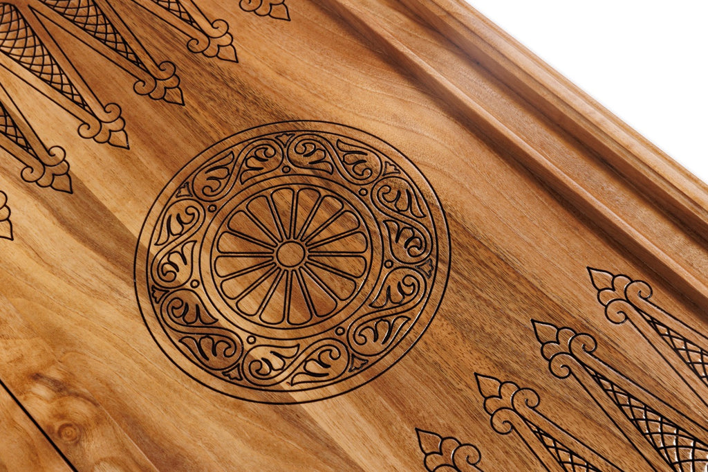 Backgammon Board - Armenian Alphabet Epoxy Resin Design