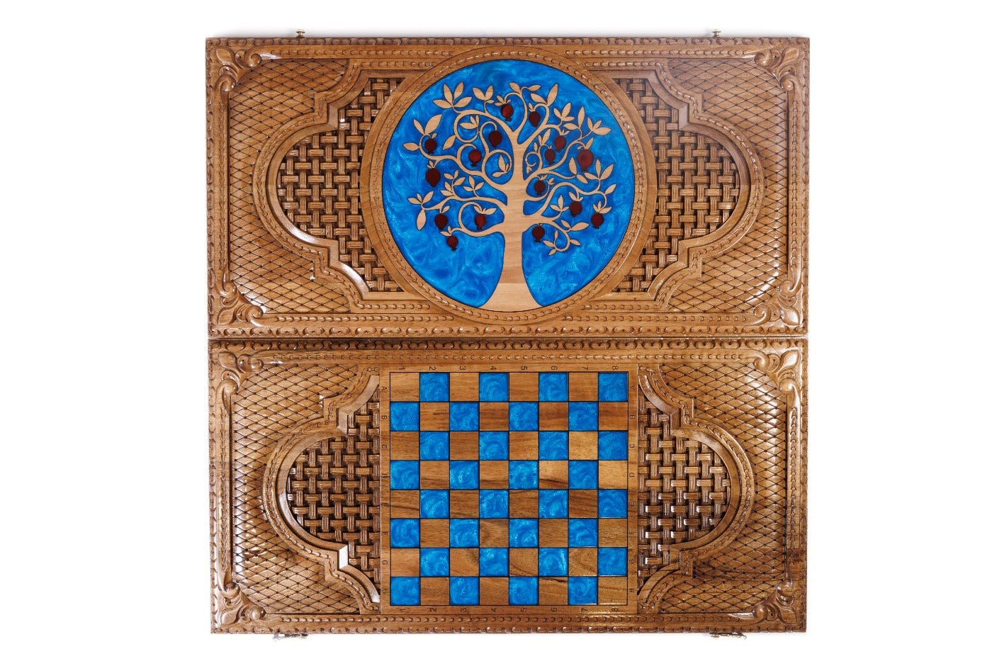 Backgammon Board - Pomegranate Tree & Epoxy Resin - Unumperfectus