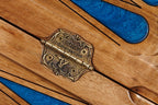 Pomegranate Tree Epoxy Resin backgammon board - hand-carved detail shot