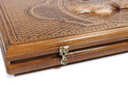 Mount Ararat backgammon board - close-up of the carved design