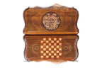 Coat of Arms of Armenia backgammon board - side profile showing the craftsmanship