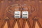Coat of Arms of Armenia backgammon board - detail of the wood grain and finish