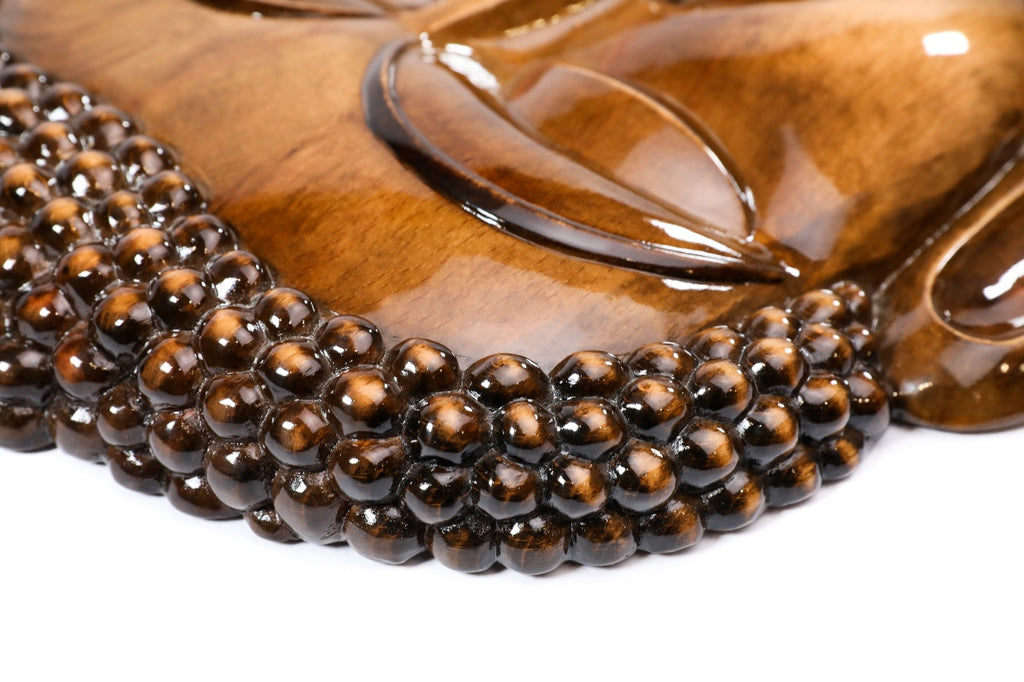 Luxury wooden Buddha sculpture hand carved — front view