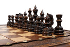 Classic Carved chess and backgammon set in wood by Hrachya Ohanyan