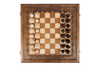 Classic Carved chess and backgammon set - board surface detail