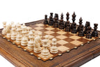 Classic Carved chess and backgammon set - side profile of the board
