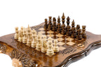 Premium luxury chess set with Armenian Mount Ararat artistic outline