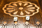 Armenian Church of St. Hripsime backgammon board - hand-carved detail shot