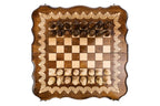 Wooden Chess Set with Contour Outline 19.7" | 50 cm
