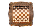 Carved Contour Outline chess set in wood by Hrachya Ohanyan