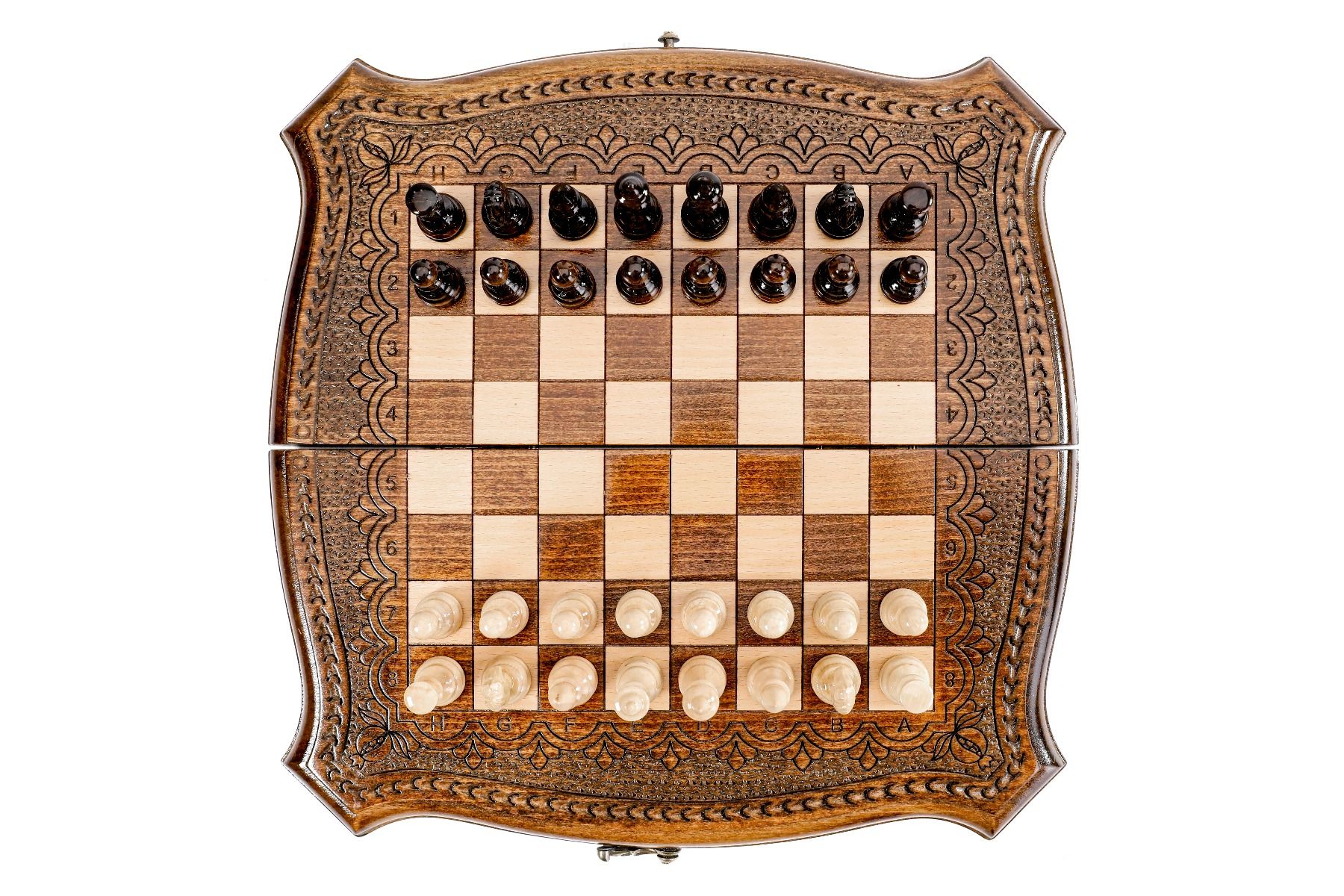 Carved Chess Set Contour Outline 30 cm | 11.8" - Unumperfectus