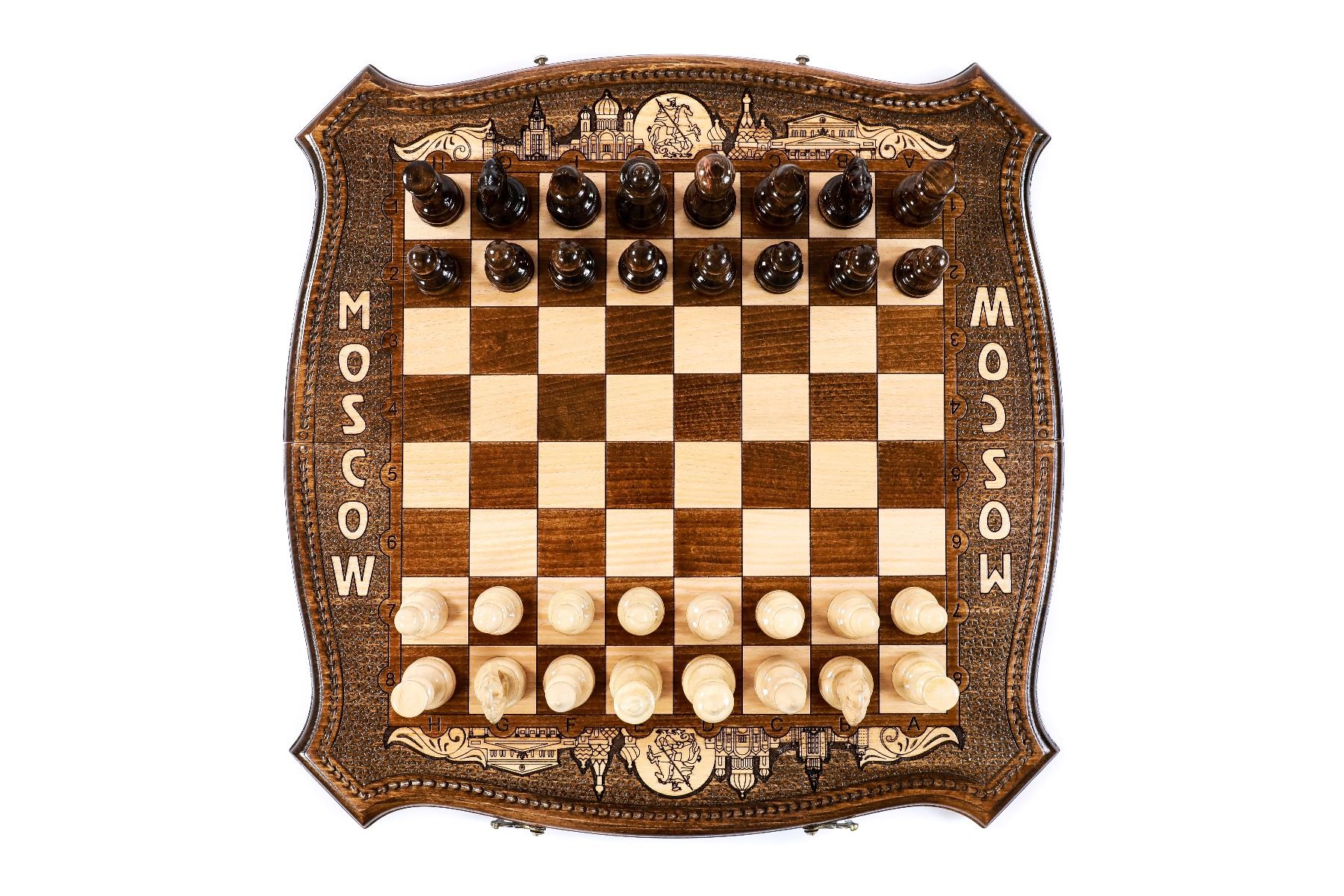 Premium artisan chess set elegant Russian inspired artwork
