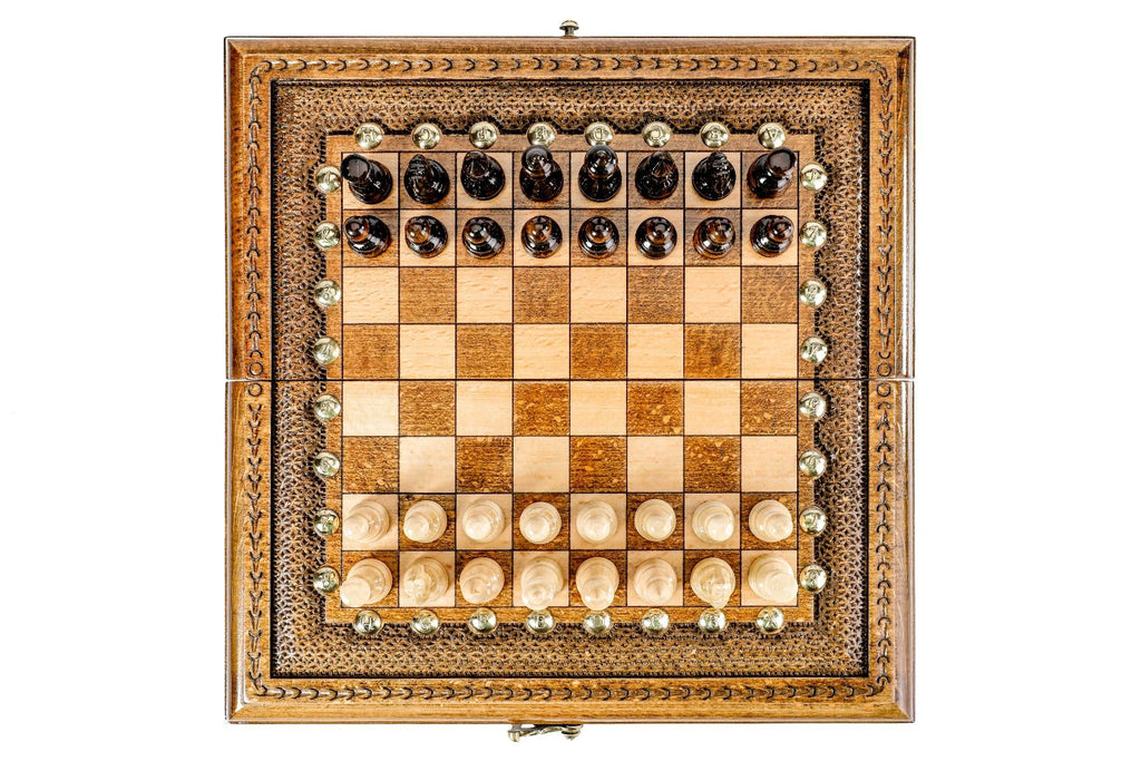 Wooden Carved Chess Set Classic 30 cm / 11.8" - Unumperfectus