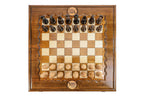 Classic Carved Classic Large 39 chess set - close-up of hand-carved chess pieces