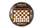 Circular Dubai chess set - detail of the carved border