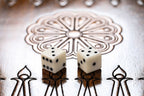 Classic Ornamental backgammon board - hand-carved detail shot