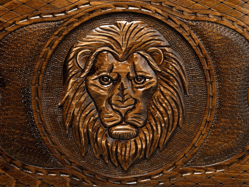 Luxury Backgammon Set – Majestic Lion Design with Bronze Details