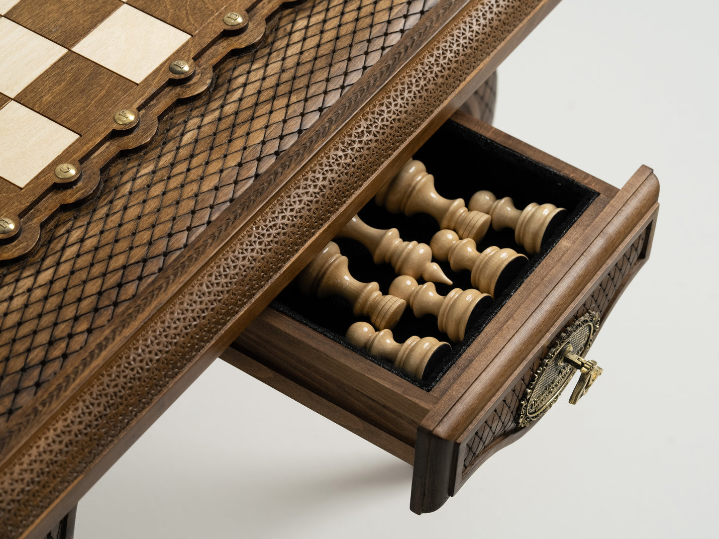 Handcrafted Wooden Chess Table