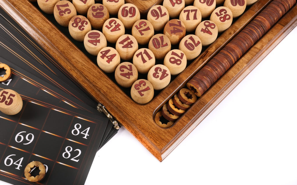 Rows of hornbeam lotto barrels with red epoxy numbers