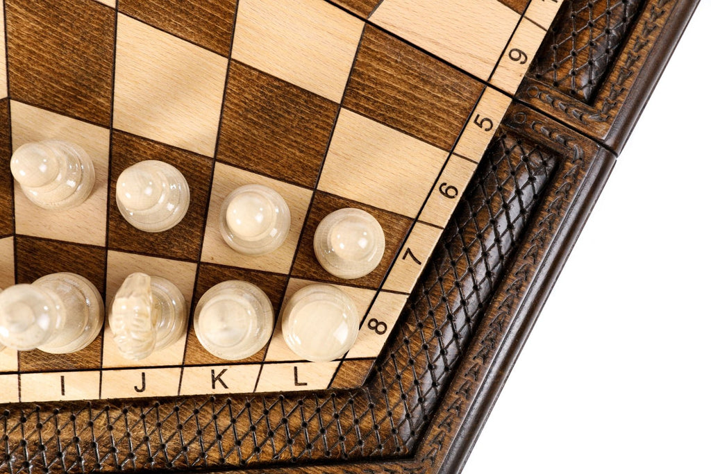 Wooden Chess Set For Three Player 60 cm | 24.7" - Unumperfectus