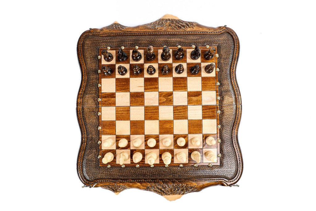 Chess-backgammon with copyrighted Mount Ararat outline - Unumperfectus