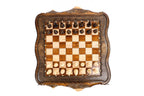 Chess chess and backgammon set - side profile of the board