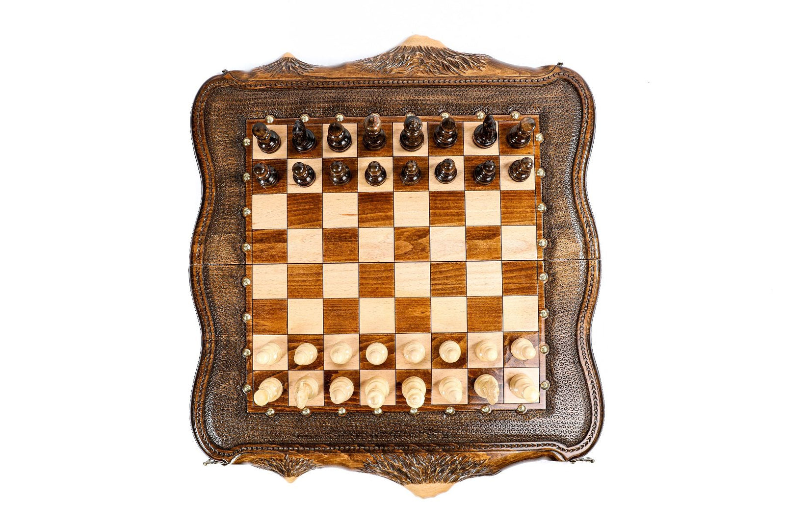Wooden Chess & Backgammon Set - 60 cm | 24.7" - Unumperfectus